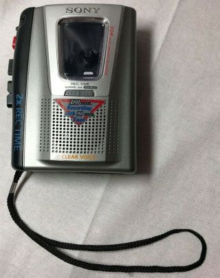 Vintage Sony Tcm - 20dv Personal Portable Handheld Cassette Tape Voice Recorder