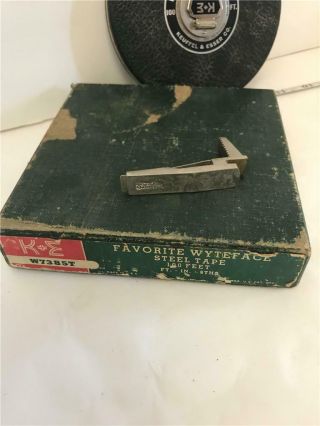 Old Vintage Phoenix Wyteface Keuffel & Esser Co.  100 FT Tape Measure metal Orig 2
