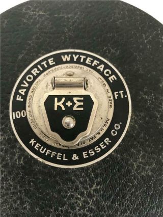 Old Vintage Phoenix Wyteface Keuffel & Esser Co.  100 FT Tape Measure metal Orig 4