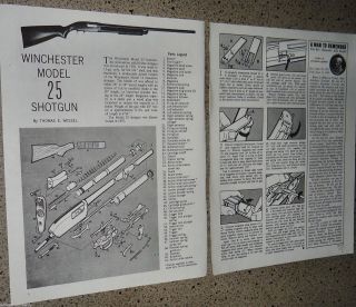 Winchester Model 25 Shotgun Exploded View.  Parts List.  Assembly Article