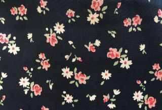 Vintage Silk Fabric - Small Floral - & Authentic - 1940s - 4 Yds