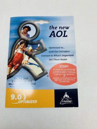 Aol America Online 9.  0 Optimized Software Disc Cd " 3 Months "