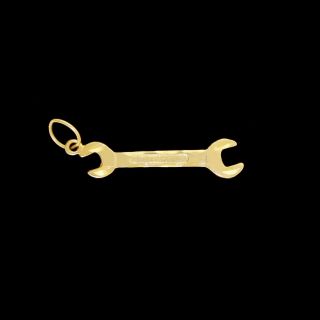 Vintage 14k Yellow Gold Spanner Mechanic Tool Pendant / Charm 1.  25 Inch No Res