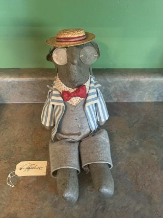 Judy Wachlin Animal Doll Mr.  Elephant Handmade,  Vintage,  Collectors,  Signed