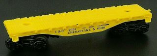 Lionel 9024 O Scale C&o Chesapeake & Ohio Yellow Flat Car With Wheels Vintage