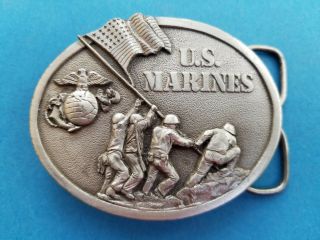 Vintage 1982 U.  S.  Marines Belt Buckle The Few The Proud The Marines L - 132 3d