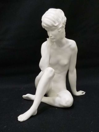 Vintage Kaiser Germany Meditation White Porcelain Female Figurine,  489