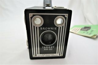 Vintage Kodak Brownie Target Six - 20 Box Camera With Instruction Book 2