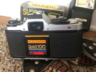 Vintage Asahi Pentax ME 35mm Film & Electric Flash Unit And Case 4