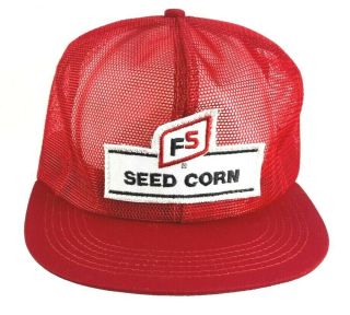 Vintage Fs Seed Corn Hat Cap Snapback All Mesh Patch K - Products Usa