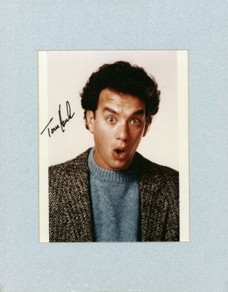 Tom Hanks Vintage Autographed 8x10 Color Photo In 11x14 Matte Board