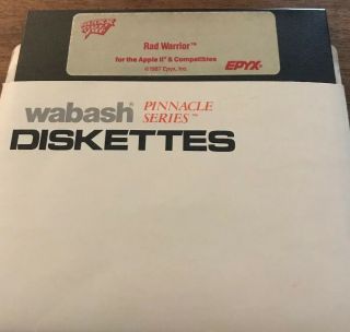 Rad Warrior Apple Ii 5 1/4 Floppy Disk Maxx Out Series 1987 Epyx Inc