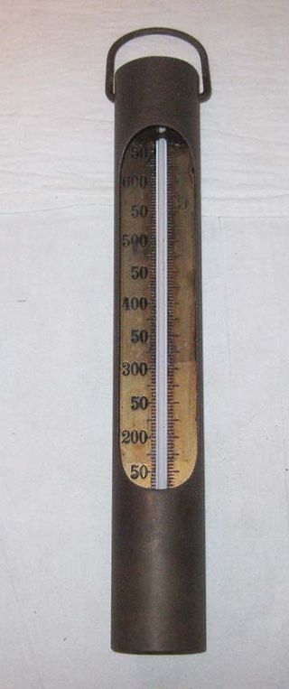 Vintage Industrial Thermometer 650 Degrees Fahrenheit Metal Tube Roofing Tar