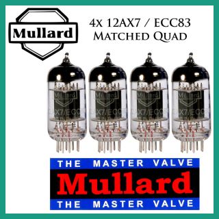 4x Mullard 12ax7 / Ecc83 | Matched Quad / Quartet / Four Tubes |