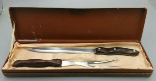Vintage Cutco Classic Handle 1023 Carving Slicing Knife Usa And 1027 Fork