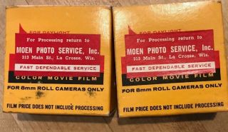 2 Kodak Kodachrome 8mm Color Movie Film Rolls K459 25 Feet Iob Nos