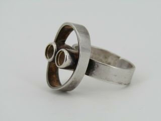 Vintage Kupittaan Kulta Modernist Sterling Silver Ring Made In Finland