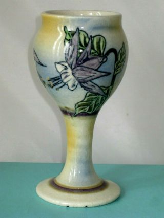 Vtg 1979 Sbcd Santa Barbara Ceramic Design Laurie Cosca " Fuchsia " Goblet 7 "