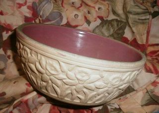 Vintage Red Wing Pottery Brushware Purple Bulb Bowl Daffodil Narcissus Planter