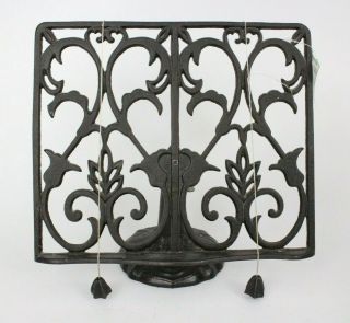 Vintage Cast Iron Black Cook Book Recipe Stand Holder Sheet Music Shabby Chic