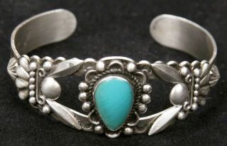 Vintage Bell Sterling Cuff Bracelet Navajo American Indian Fred Harvey Era Old
