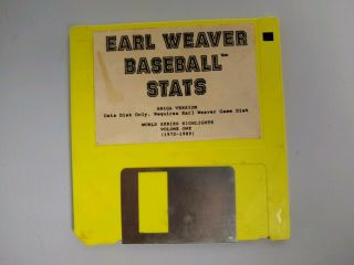 Commodore Amiga Earl Weaver Baseball Stats - Data Disk Only - Floppy Disk