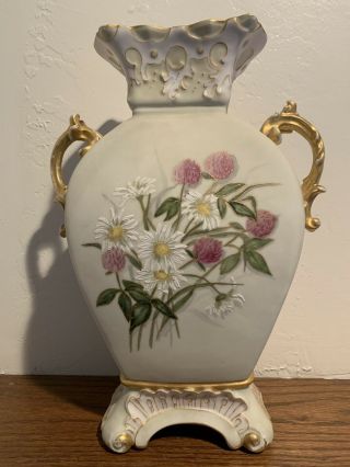 Vintage Jean Pouyat Limoges France Hand Painted Vase C 1893 Signed C Jeune Jpl