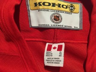 Vintage Detroit Red Wings NHL Hockey Jersey XL Adult Home Red KOHO Blank No Name 3