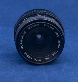 , Vivitar 28mm F 2.  8 Lens With Nikon Mount,  Mc Sws Wide Angle
