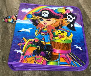 Lisa Frank Pirate 3 Ring Binder Pirate Zip Pull Chain Vintage 90s Minty 2