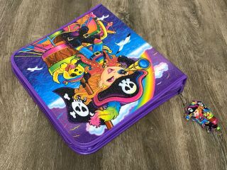 Lisa Frank Pirate 3 Ring Binder Pirate Zip Pull Chain Vintage 90s Minty 3