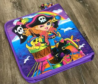 Lisa Frank Pirate 3 Ring Binder Pirate Zip Pull Chain Vintage 90s Minty 4