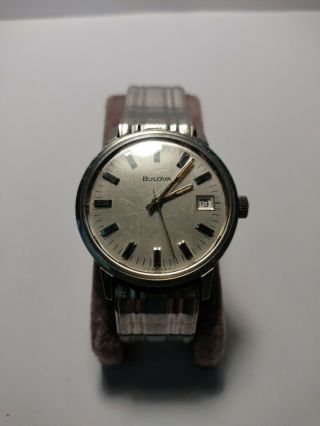 Vintage Bulova Automatic Stainless Steel Mens Watch