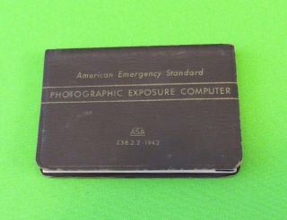 Wwii Era American Emergency Standard Photographic Exposure Computer