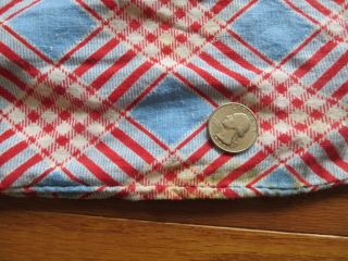 Vintage Feedsack Red Blue Plaid Feed Sack Quilt Sewing Fabric 5