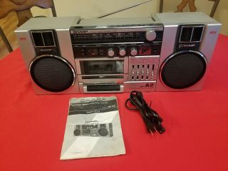Vintage Sharp Gf - A2 Portable Stereo System/boombox Am/fm Cassette/equilizer