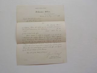 Civil War Letter 1864 25th Indiana Captain William Crenshaw Washington D.  C.  Vtg