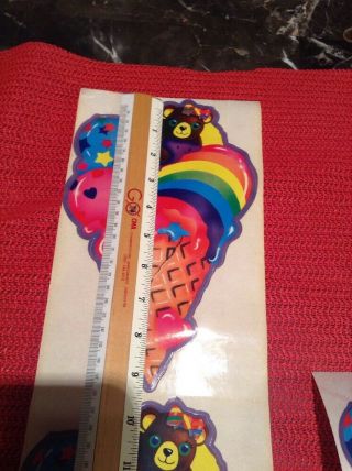 Vintage 80 ' s Jumbo Lisa Frank Rainbow Ice Cream Bear Heart Star 9 Inch Stickers 4