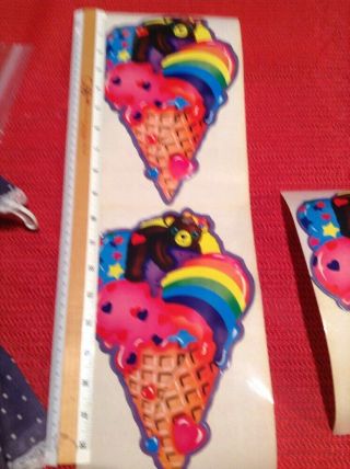 Vintage 80 ' s Jumbo Lisa Frank Rainbow Ice Cream Bear Heart Star 9 Inch Stickers 5