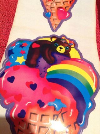 Vintage 80 ' s Jumbo Lisa Frank Rainbow Ice Cream Bear Heart Star 9 Inch Stickers 7