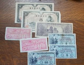 Vintage Korean Paper Money,  Us Military,  Payment Certificates