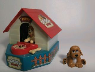 Vintage Pound Puppies Doggy House Animated Coin Bank And Nibi Applause Figure