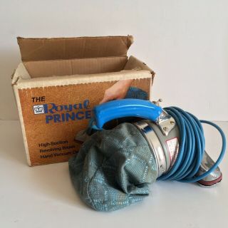Vintage Royal Handheld Vacuum Cleaner Model 501 Chrome Blue