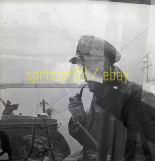 Uk Royal Navy Sailor With Pipe - Vintage Double - Exposed Error Negative