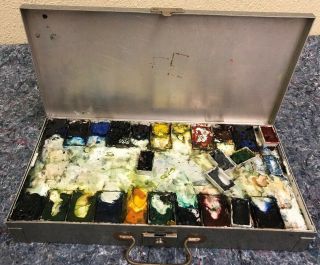 Vintage Watercolor Paint Box with 55 Paint Tubes - Grumbacher - Cotman 4