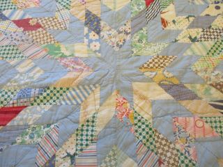 Vintage Quilt Large Star Patchwork Feed Sack Cotton Handmade 62 " X 70 "