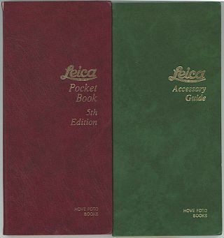 Two Leica Pocket Books Camera & Lens And Accessory Guide Illustrated 1913 - 1990
