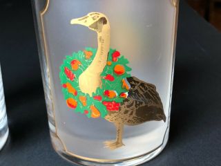 Vintage 2 Culver 10 Ounce Cocktail Bar Glasses Holiday Christmas Goose 22k Gold 4