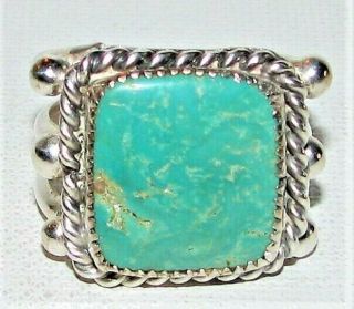 9.  Vintage Native American Navaho Indian Mens Ladies Turquoise Ring 11 - 1/4