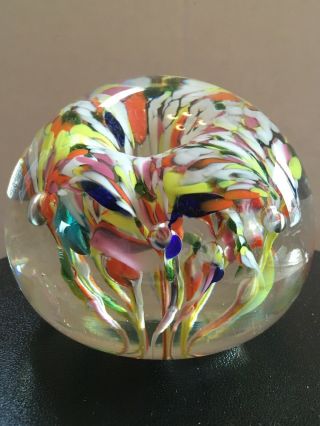 Vintage Hand Made Paperweight By St Clair Floral
